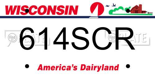 614SCR Wisconsin License Plate