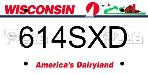 614SXD Wisconsin License Plate