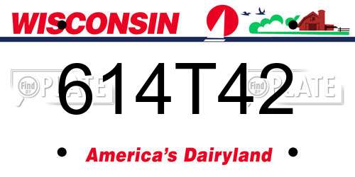 614T42 Wisconsin License Plate