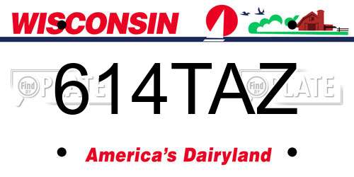 614TAZ Wisconsin License Plate