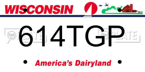 614TGP Wisconsin License Plate