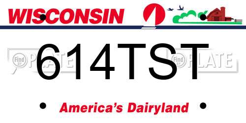 614TST Wisconsin License Plate