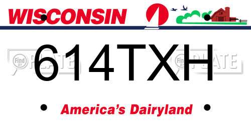 614TXH Wisconsin License Plate