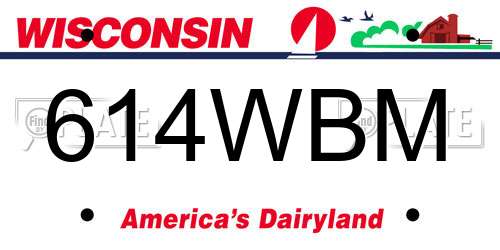 614WBM Wisconsin License Plate