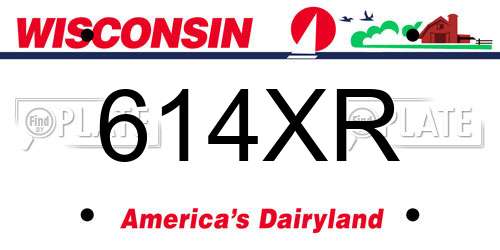 614XR Wisconsin License Plate