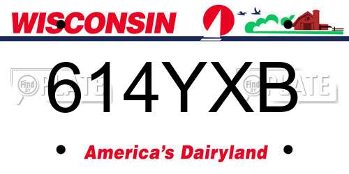 614YXB Wisconsin License Plate