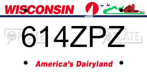 614ZPZ Wisconsin License Plate