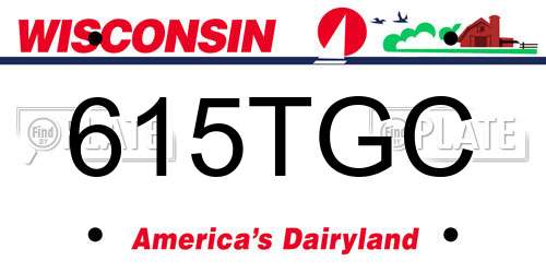 615TGC Wisconsin License Plate