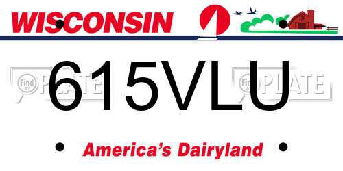 615VLU Wisconsin License Plate