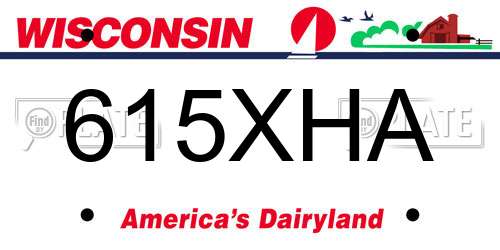 615XHA Wisconsin License Plate