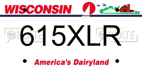 615XLR Wisconsin License Plate