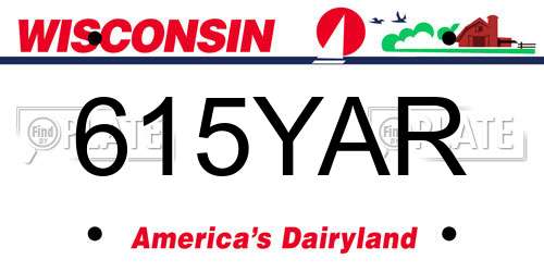 615YAR Wisconsin License Plate