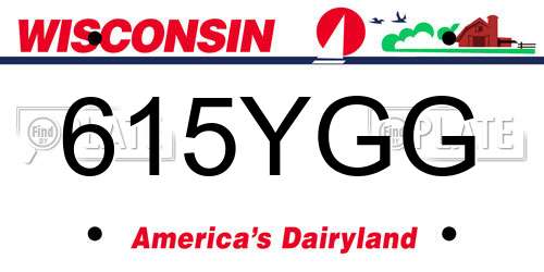 615YGG Wisconsin License Plate