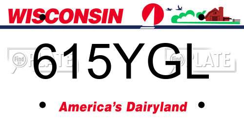 615YGL Wisconsin License Plate