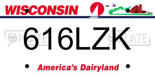 616LZK Wisconsin License Plate