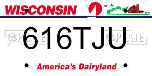616TJU Wisconsin License Plate