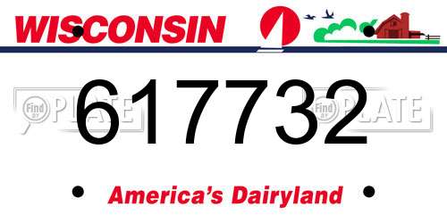 617732 Wisconsin License Plate