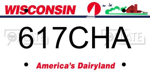 617CHA Wisconsin License Plate