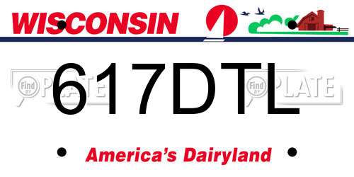 617DTL Wisconsin License Plate