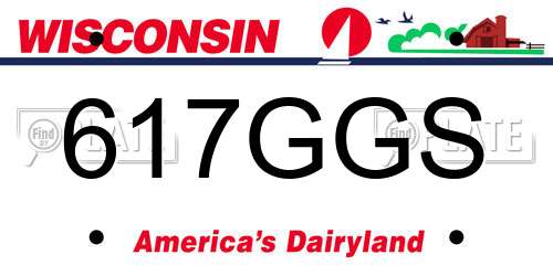 617GGS Wisconsin License Plate