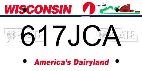 617JCA Wisconsin License Plate
