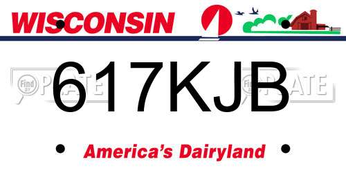 617KJB Wisconsin License Plate