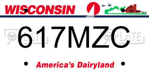 617MZC Wisconsin License Plate
