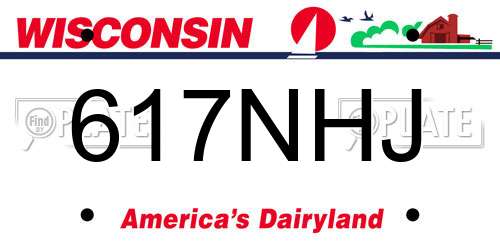 617NHJ Wisconsin License Plate