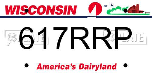 617RRP Wisconsin License Plate