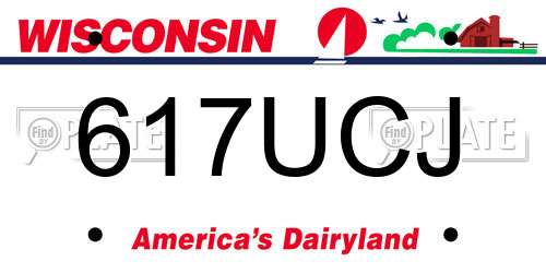 617UCJ Wisconsin License Plate