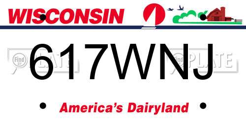 617WNJ Wisconsin License Plate