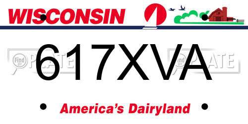 617XVA Wisconsin License Plate