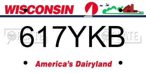 617YKB Wisconsin License Plate