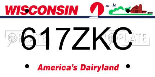 617ZKC Wisconsin License Plate