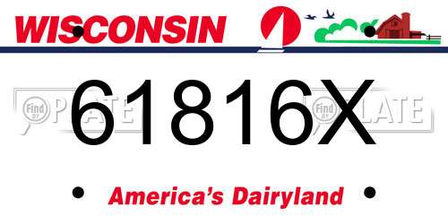 61816X Wisconsin License Plate