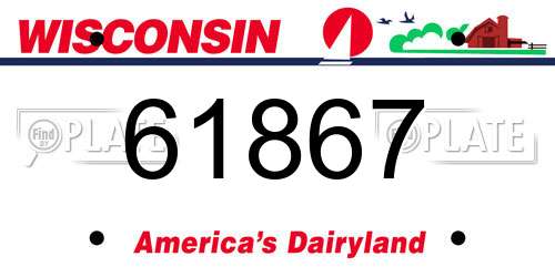 61867 Wisconsin License Plate