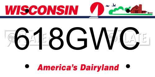 618GWC Wisconsin License Plate