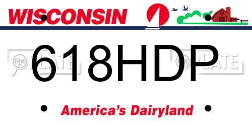 618HDP Wisconsin License Plate