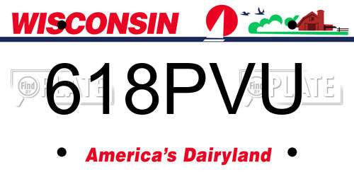 618PVU Wisconsin License Plate