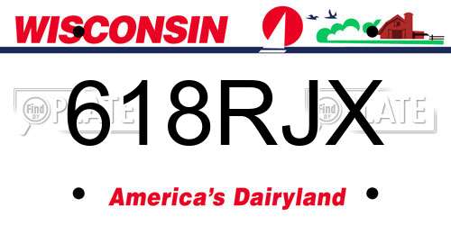 618RJX Wisconsin License Plate