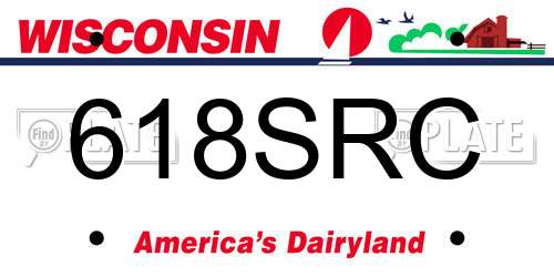 618SRC Wisconsin License Plate