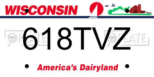 618TVZ Wisconsin License Plate