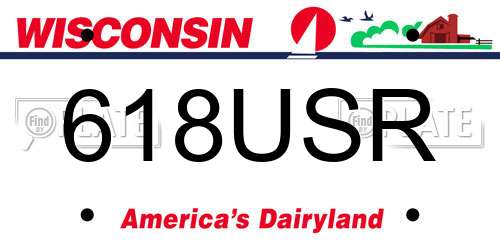 618USR Wisconsin License Plate