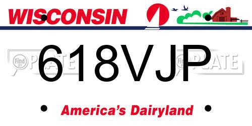 618VJP Wisconsin License Plate