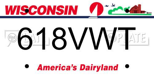 618VWT Wisconsin License Plate