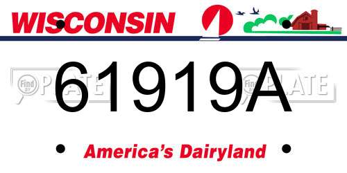 61919A Wisconsin License Plate