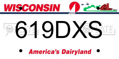 619DXS Wisconsin License Plate