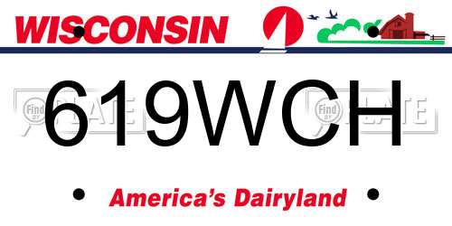 619WCH Wisconsin License Plate