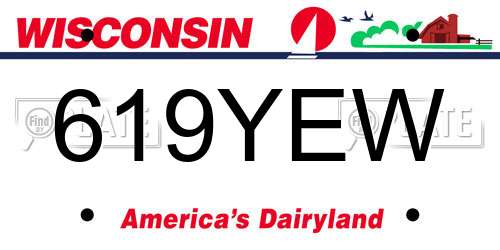 619YEW Wisconsin License Plate