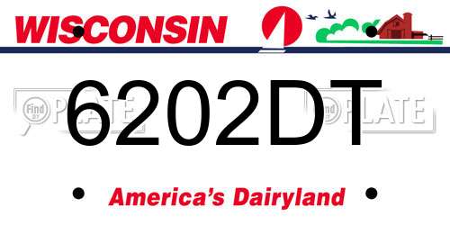 6202DT Wisconsin License Plate